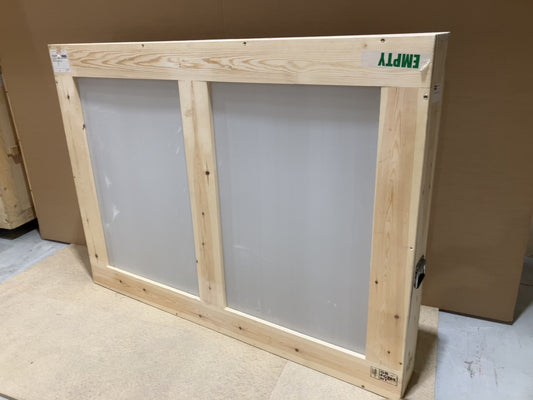 Used Corex faced picture case 178 x 20 x 130.5 cms